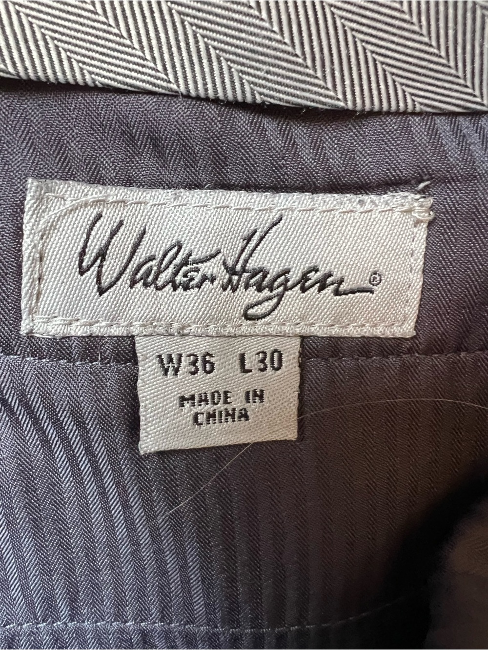Walter Hagen Mens 36x30 Black Golf Pants Flat Front Dress Slacks - Picture 2 of 6